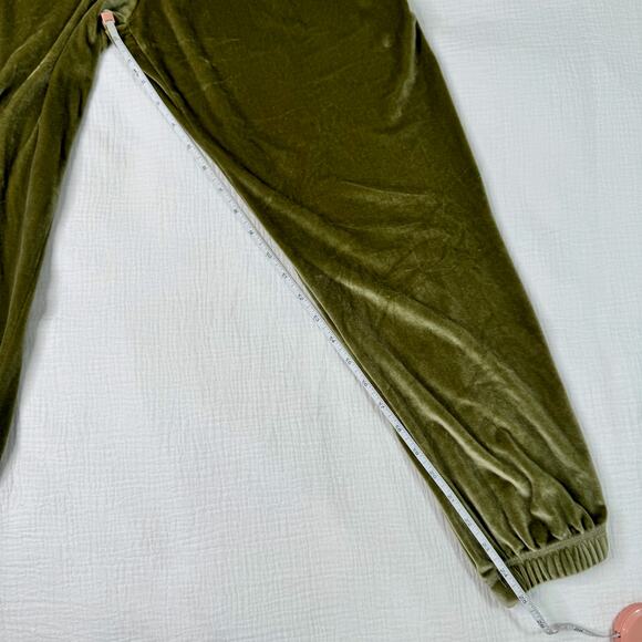 Araminta James Velour Jogger Olive Green Women’s Small Pockets Y2K Velvet Lounge - Picture 5 of 13